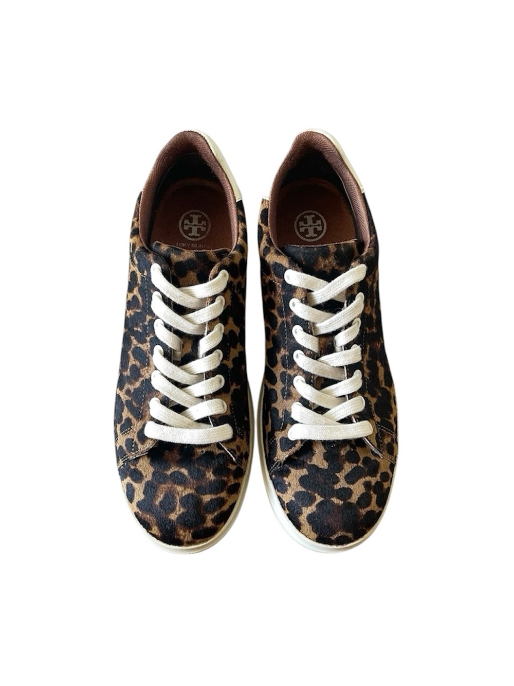 Tory Burch Howell leopard-print calf hair court sneakers - 9